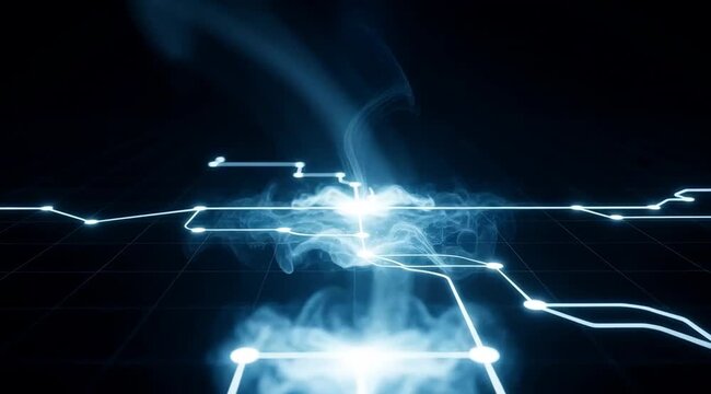 Electricity sparks flying through air.