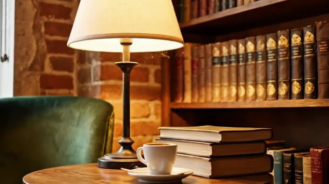 Cozy reading corner with intimate high-end ambience