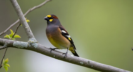 Fototapeta premium A Close-up of a Beautiful Bird Perched on a Branch.