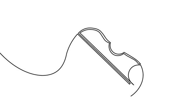 Violin icon one line art animation seamless loop minimal design