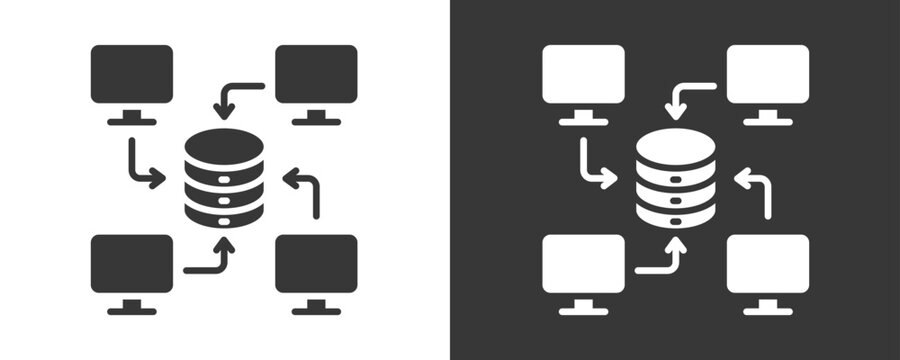 Aggregate Icon Set Vector Collection Isolated In Black And White