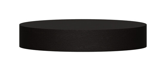 Round black leather podium. Product display stand mockup