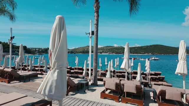 Ksamil Beach in Albania on sunny day