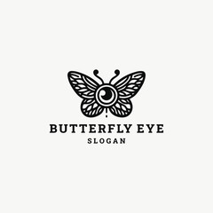 Butterfly eye logo icon design template vector illustration 