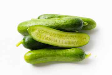 Fresh green organic mini baby bucumbers