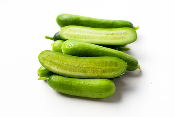 Fresh green organic mini baby bucumbers