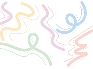 Obraz premium Minimalist Pastel Doodle Abstract Lines with Dot Patterns