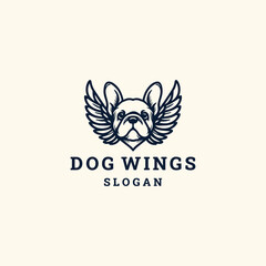 Dog wings logo icon design template vector illustration 