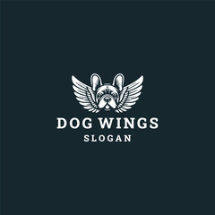 Dog wings logo icon design template vector illustration 