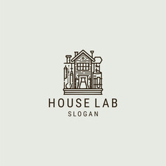 House lab logo design template vector illustration