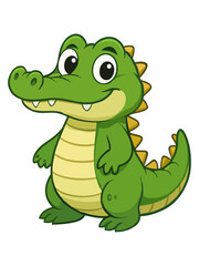 Obraz premium Cartoon illustration of a baby crocodile or alligator