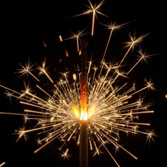 Obraz premium Ephemeral Radiance A Glimmering Sparkler Display Against a Dark Backdrop