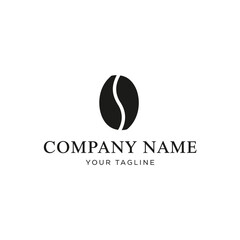 Elegant coffee seed logo design for a cafe or business.	