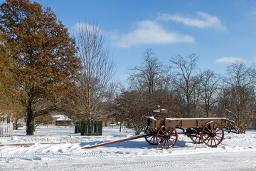 Landscape with old wagon