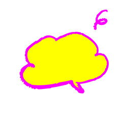 蛍光カラーのクレヨン風手描き吹き出しイラスト　ガサガサ線がかわいいコメント用フレーム素材