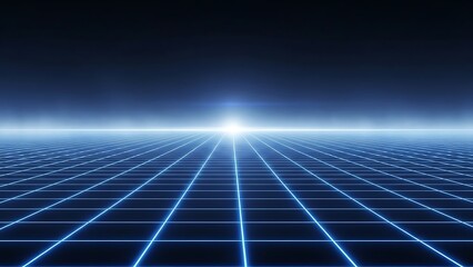 Futuristic Virtual Reality Grid Floor Background