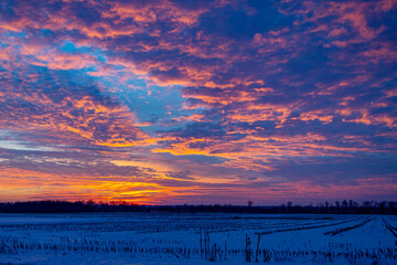 sunset over the river