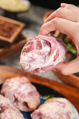 Raw Pork Bone with Meat - Gourmet Cooking Ingredient