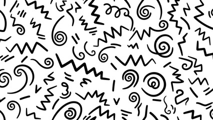 Obraz premium Abstract black and white geometric patterns, a dynamic and playful background design