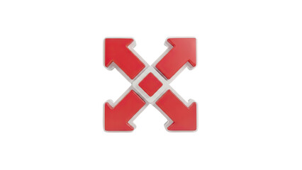 Obraz premium Red Arrows Pointing Outward