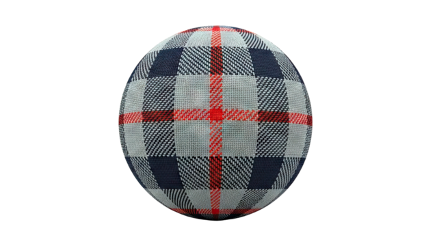 Plaid Sphere on White Background - Powered by Adobe