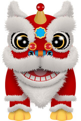 isolated chinese lion dance 