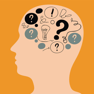 Anxiety and stress caused by thinking too much overthinking concept illustrated in expressive design suitable for mental health awareness psychology and emotional pressure themes