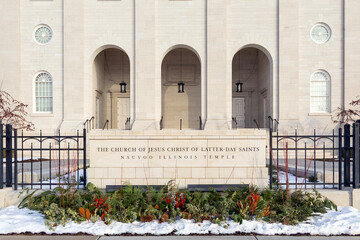 Nauvoo IL temple in the winter