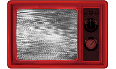vintage TV on red background★レトロなブラウン管テレビの砂嵐画面の背景壁紙