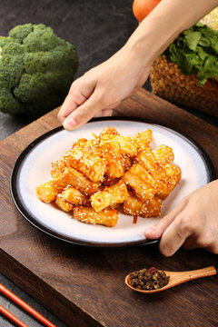 Glazed Yam Sticks - Chinese Cooking with Fresh Vegetables
