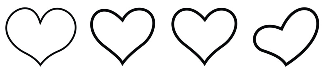 Red Heart Icons Set &ndash; Vector Collection of Love Symbols and Valentine Heart Shapes for Web and Design	
