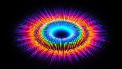 Abstract glowing vibrant ripple, a colorful light wave creating an expanding energy effect