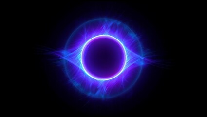 Blue and purple glowing energy ring with plasma effect representing a cosmic portal or future technology