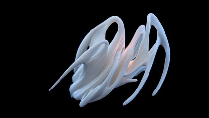 Abstract organic 3d shape creating dynamic movement, blending art and technology with a sense of flow and fluidity