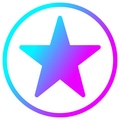 Gradient star icon isolated on transparent background for modern UI, web and app interface.