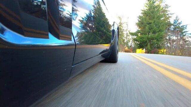 Low Side Angle Driving Footage Around Hayden Lake