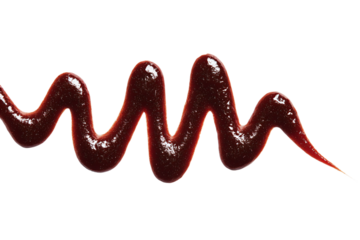 Red Sauce Swirl on White Background