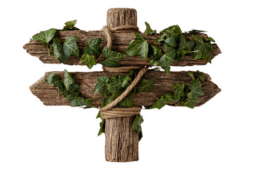 Wooden Signpost with Ivy Decoration