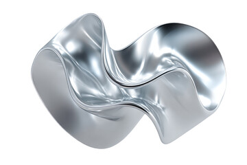 Abstract Silver Metal Sculpture