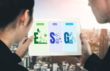 ESG environmental social governance policy for modish business to set a standard to achieve high ESG score