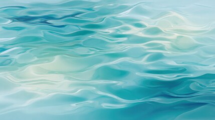 Obraz premium A serene abstract representation of water, displaying fluid waves in shades of blue and turquoise with a soft, calming texture.