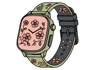 Illustration of a Smart Watch with Band