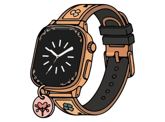 Illustration of a Smart Watch with Band