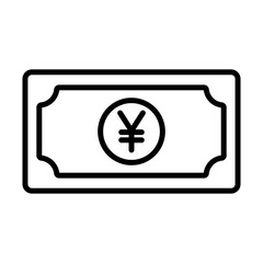 Fototapeta premium Yen Banknote Icon