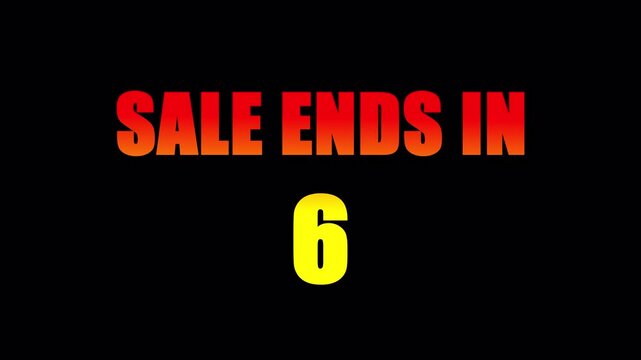 Sale ends in countdown from 10 to 0 animation for shopping.