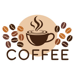 Obraz premium Coffee hand drawn original logo design vector illustration perfect for cafe branding, coffee shop menu, packaging or beverage themed creative artwork