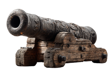 Vintage Cannon on Wooden Base