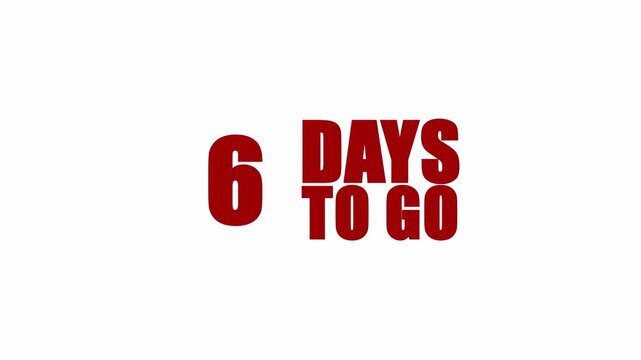Days to Go Countdown Animation from 10 to 0 for Events and Deadlines