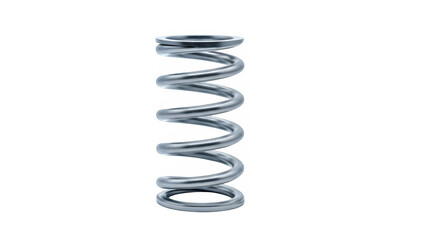 Metal compression spring for mechanical systems, isolated on white or transparent background. PNG