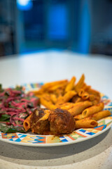 Spaghetti & Beef Meatball Bake